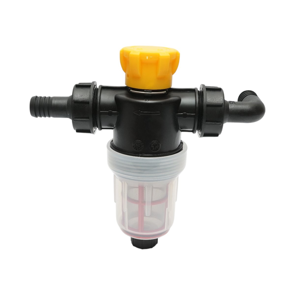 Filtru erbicidator transparent cu sita si valva autocuratare, racord 25mm